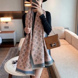 180*65 Thick Warm Winter Scarf Design Print Women Cashmere Pashmina Shawl Lady Wrap Scarves Knitted Men Foulard Blanket 231229