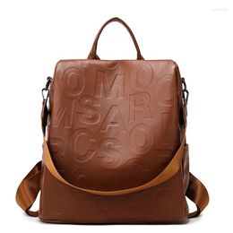 School Bags 2023 Fashion Women Anti-Theft Backpack High Quality Leather Shoulder Bag Sac A Dos Female Travel Backpacks Mochila