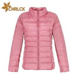 Jackets CHRLCK Packable Down Jackets Women Ultralight Camping Trekking Waterproof Winter Coat Outdoor Windproof Warm Puffer Jacket