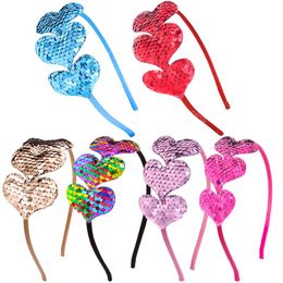 Love Heart Shining Thin Plain Hairbands Women Girls Solid Colour Headbands Personal Glitter Hair Hoop Bezels Fashion Hair Clips