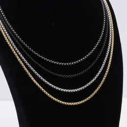 Chains 2/2.5/3/4/5/6/7mm Width Stainless Steel Box Pearl Link Chain Necklace For Women Men Minimalist Waterproof Jewelry Wholesale Gift