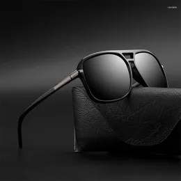Sunglasses Large Frame Square Men's Driving Fashion Sun Glasses Men Outdoor Fishing Polarized Eyewear UV400