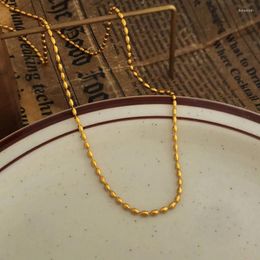 Pendant Necklaces Hip-hop Trendy Design Simplicity And Beaded Brass With Gold Plating Personalized Collarbone Feminine Chain Necklace For