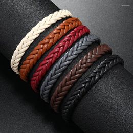 Link Bracelets Leather Rope Bracelet Adjustable Length Braided Color 10mm Fashion Men's Charm Jewelry Accessories Gift For Party