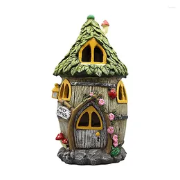 Garden Decorations LED Solar Lawn Light Multi Craft Miniature Fairy House Powered Outdoor Decor Resin Cottage Christmas Lamp