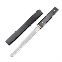 Mini Ebony Handle Japanese Fixed Blade Knife Letter opener Outdoor Tanto EDC Hunting Knives