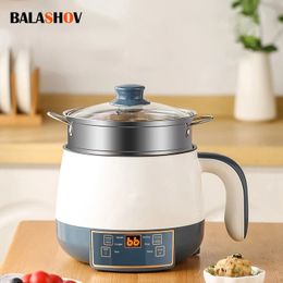 220V multifunctional Electric Cooking Machine Household SingleDouble Layer Pot Nonstick Pan Rice Cookers Student Dormitory 231229