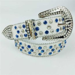 57% Designer New Rivet Inlaid Diamond Explosion Flashing Men's and Women's Playing Cool Couple Belt