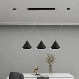 Pendant Lamps Modern LED Lamp Black White Lampshade For Kitchen Island Table Dining Room Home Decor Indoor Chandelier Lighting Fixture