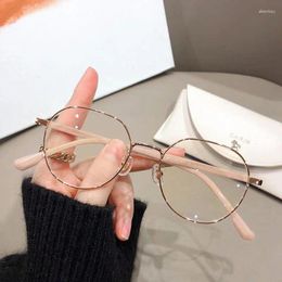 Sunglasses Frames Myopic Glasses Women's High Appearance Level Student Anti-blue Light Round Face Flat Lens Plain Frame