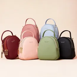 School Bags Backpacks For Women Large Capacity PU Multi-functional Fashion Double Zipper Women's Small Promotion
