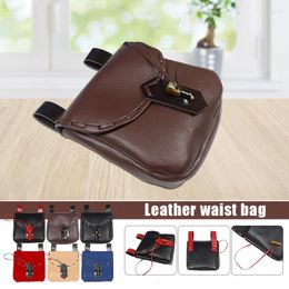 Waist Bags Mediaeval Retro Belt Bag Pu Leather Solid Pouch Cosplay Performance Props Square Vintage With Buckle Fanny Pack