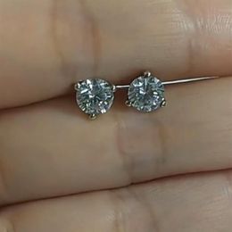 Stud 0 8ct D Colour VVS Moissanite Women Earrings Back Woman Earring Ear Piercing Lab Diamond 925 Silver Women's Jewelry239G