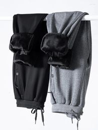 Men's Pants Winter Thick Warm Fleece Joggers Sweatpants Plus Size Zip Pockets Long Cotton Track Pant Casual Thermal Trousers 8XL