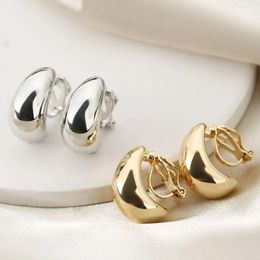 Backs Earrings French Light Luxury Droplet Shaped Ear Clip With No Holes High Grade Simple And Smooth Female