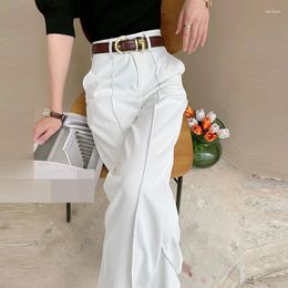 Women's Pants 2023 Spring Three-dimensional Twill Light Brown Waist High Nine Points Micro-taper Casual Suit Harajuku