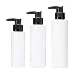 Storage Bottles 25Pcs Shower Gel Bottle Empty Plastic White PET Black Aluminium Pump 100ml150ml200ml Cosmetic Lotion Refillable Shampoo