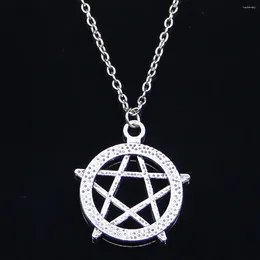 Chains 20pcs Fashion Necklace 28mm Star Pentagram Pendants Short Long Women Men Colar Gift Jewellery Choker