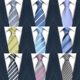 Bow Ties 67 Styles Men's Blue Stripe Flower 7cm Jacquard Necktie Accessories Daily Wear Cravat Wedding Party Gift