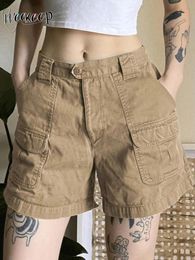 Jeans Weekeep Vintage Allmatch Denim Shorts Streetwear Baggy Casual Cargo Short Jeans Women Low Rise Short Pants Haruku Y2k Grunge
