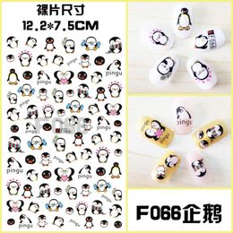 Nail Stickers 3D Sticker Anime Penguin Baby Slider Nails Art Decoration Wraps Decals Cute Design Adhesive Manicure Tips Pegatina