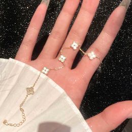 Designer Jewellery Luxury Bracelet Link Chain Vanca Kaleidoscope 18k Gold Van Clover Bracelet with Sparkling Crystals and Diamonds Perfect Gift for Women Girls R1FF
