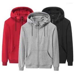 Men's Hoodies Casual Cotton Sweatshirt Men Male Spring Zipper Hoody Fashion Drawstring Solid Long Sleeve Tracksuit Cardigan