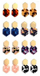 Dangle Earrings 9Pcs Fashion Multi-Color Acrylic Acetic Acid Drop Earring For Women Girl Personality Simple Geometric Pendant China