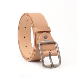 Belts Simple PU Belt Ladies Fashion Casual Buckle Joker Jeans Decorative For Men And Women