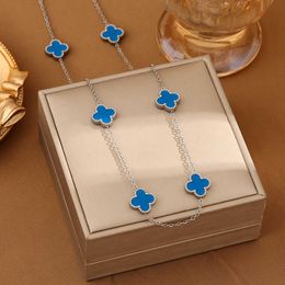 Jewellery Luxury VanCA Designer Accessories Ten Flower Pendant Necklace Lucky Four Leaf Grass 10 Flower Necklace Collar Chain Fritillaria Necklace Agate JSAO