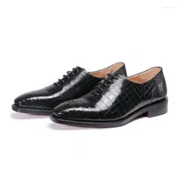 Lace-up Men Import Shoes Dress Ouluoer Crocodile Wedding Shoe Business Formal 619