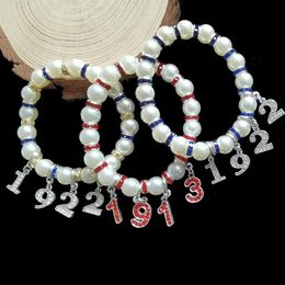 Beaded Strands Sorority Greek Number 1922 1920 1913DIY Charm Stretch Bracelet Jewellery Accessories257c