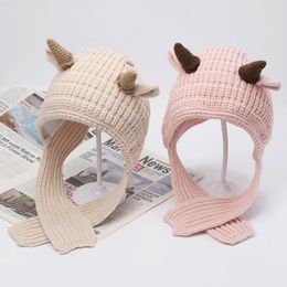 Hair Accessories Baby Cute Lamb Head Winter Hat Toddler Ear Protection Warm Beanie Cotton Lining For More Warmth And Comfort