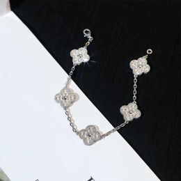 Link Designer Bracelet Jewelry Luxury Chain VanCa Kaleidoscope 18k Gold Van Clover Bracelet with Sparkling Crystals and Diamonds Perfect Gift for Women Girls SWVJ
