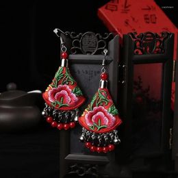 Hoop Earrings Fashion Beads Bohemian Women's Handmade Embroidered Flower Beaded Drop Ethnic Jewelry Seed Bead