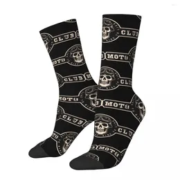 Men's Socks Casual Vintage Moto Club Skull Motorcycle Rider Accessories Warm Ride To Live Fan Lover Sport Sock