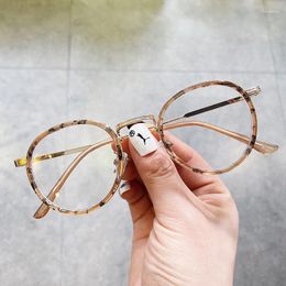 Sunglasses Frames Vintage Retro Style Eyeglass TR90 Material Round Shape Women's Glasses Frame Blue Light Blocking Woman