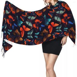 Scarves Butterflies Colorful Scarf Winter Long Large Tassel Soft Wrap Pashmina