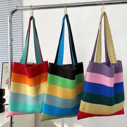 Evening Bags Beach For Woman 2023 Handbag Knitted Wool Bag Water Bucket Baipai Casual Tote Box Rice