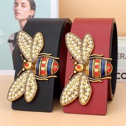 Belts Luxury With Bee Big Buckle Womens High Quality Designer Genuine Leather Belt For Women Width 7 CmBelts Emel22234M