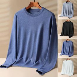 Men's Sweaters Round Neck Pullover Solid Color Sweater Soft Knitted For Fall Winter Long Sleeve With Women