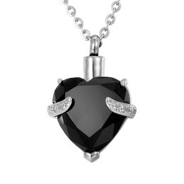 Lily Urn Necklaces Diamond Cremation Jewelry Heart Memorial Keepsake Ashes Holder Pendant with gift bag Five Colors275U