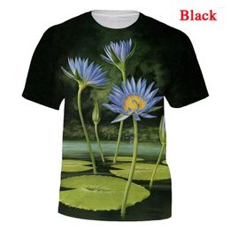 Men's T Shirts Est Fashion Lotus T-shirt With Bright Pattern And Novel Design