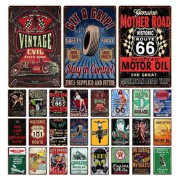 Accessories Other Fashion Accessories Metal Painting Sign Retro Hot Rod Art Poster Garage Mother Road Bar Car Model Wall Trim Bar Restaurant R