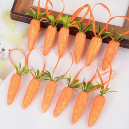 Decorative Flowers 10pc Easter Artificial Carrot Ornament Mini Foam Fruit Vegetable Simulation Fake Kid Gift Home Table DIY Craft Decoration