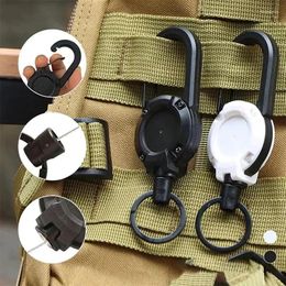 Dog Collars Outdoor Automatic Retractable Wire Rope Luya Anti-theft Tactical Keychain Hook Tool
