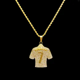 Pendant Necklaces Hip Hop Ronaldo No.7 Jersey Pendants Punk Necklace For Women Men Jewellery Chain