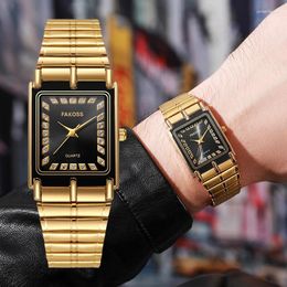 Wristwatches WWOOR Men's Watch Top For Men Business Waterproof Stainless Steel Square Quartz Wristwatch Relogio Masculino