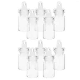 Vases 10 Pcs Pendant Wishing Bottle Small Jars With Lids Mini Bottles Stopper Plastic Plug Glass Tiny