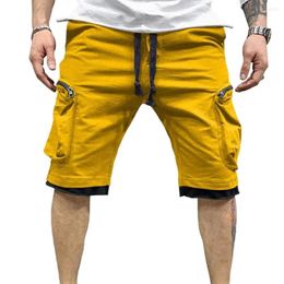 Men's Shorts Young Men Zipper Daily Wear Breathable Mid Waist Cargo